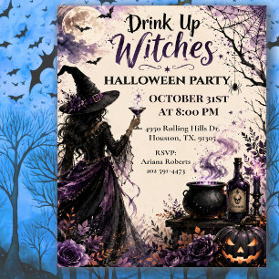 Invitation Fête d'Halloween des Sorcières, Buvez !