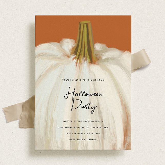 Invitation Fête d'Halloween du Citrouille blanc (Créateur téléchargé)