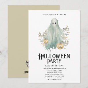 Invitation Fête d'Halloween éffrayante de Monnaie Fantôme