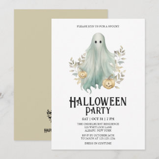 Invitation Fête d'Halloween éffrayante de Monnaie Fantôme