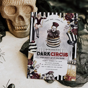 Invitation Fête d'Halloween élégante et sombre de cirque