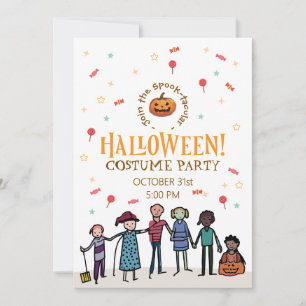 Invitation Fête d'Halloween en classe Conception Enfants Mi
