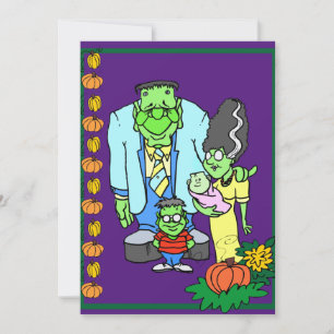 Invitation Fête d'Halloween en famille tenue de soirée