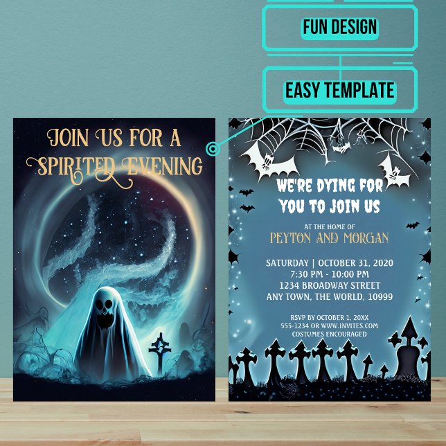 Invitation Fête d'Halloween fantôme d'horreur (Use these awesome invitations to get your guest in the mood right away. )
