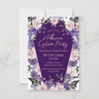 Fête d'Halloween Fleurie Gothique Violet Cercueil