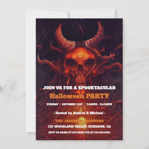 Invitation Fête d'Halloween gothique sombre et vintage Spookt