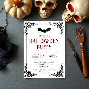 Invitation Fête d'Halloween gothique vintage pour adultes