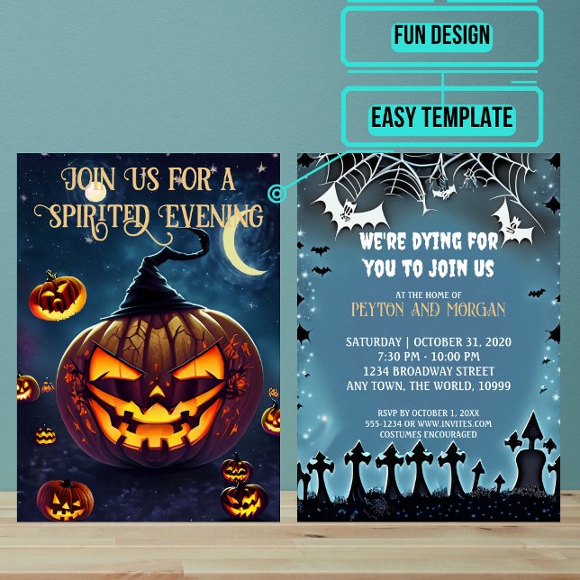 Invitation Fête d'Halloween Jack-o'-lanterne effrayant (Use these awesome invitations to get your guest in the mood right away. )