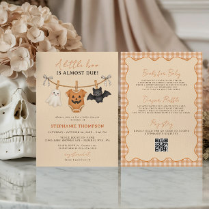 Invitation Fête d'Halloween Little Boo pour bébé tout-en-un
