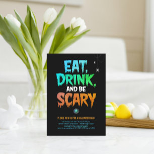 Invitation Fête d'Halloween 'Manger, Boire et être Effrayant'