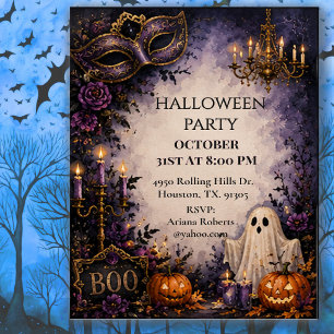 Invitation Fête d'Halloween Mascarade Fantomatique