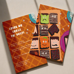 Invitation Fête d'Halloween Monstre de Bonbons Mignon Tour de
