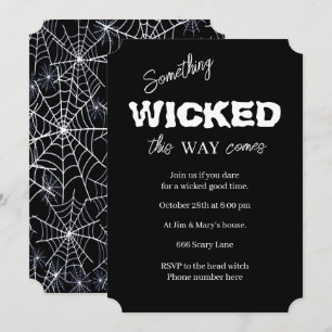 Invitation Fête d'Halloween noir et blanc