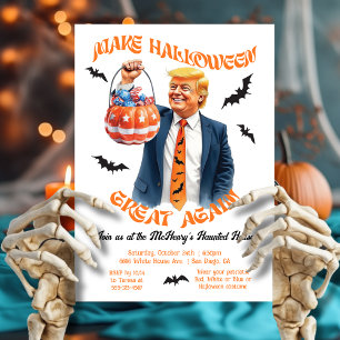 Invitation Fête d'Halloween patriotique et drôle de Trump