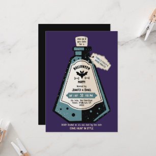 Invitation Fête d'Halloween pour adultes Vintage Chauve-souri