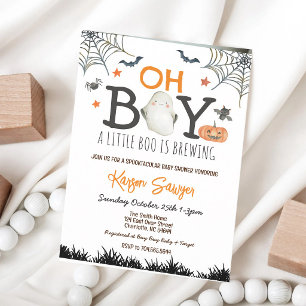 Invitation Fête d'Halloween pour bébé Oh Boy Sorcière Fait so