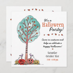 Invitation Fête d'Halloween pour enfants