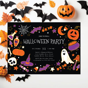 Invitation Fête d'Halloween pour enfants amusants