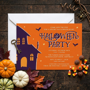 Invitation Fête d'Halloween pour enfants Citrouille Fantôme M
