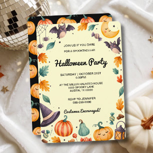 Invitation Fête d'Halloween pour enfants mignons 