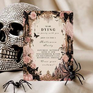 Invitation Fête d'Halloween Rose Élégante