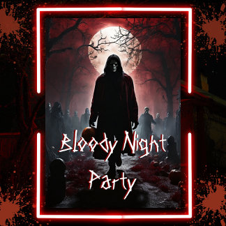 Invitation Fête d'Halloween sanglante effrayante pour adultes