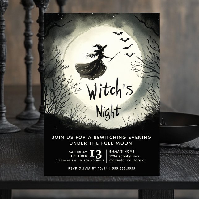 Invitation Fête d'Halloween, Soirée sorcière, Nuit des filles (Witches night out invitation)