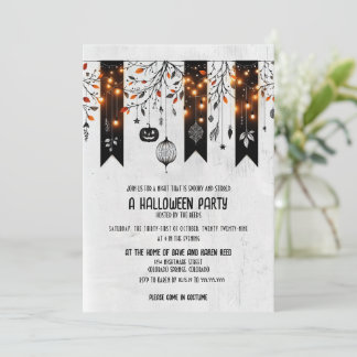 Invitation Fête d'Halloween Sparkle Bunting