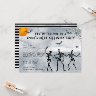 Invitation Fête d'Halloween Spooktacular des squelettes