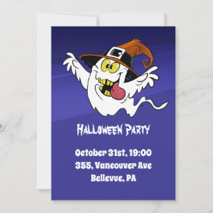 Invitation Fête d'Halloween sur mesure style de dessin animé