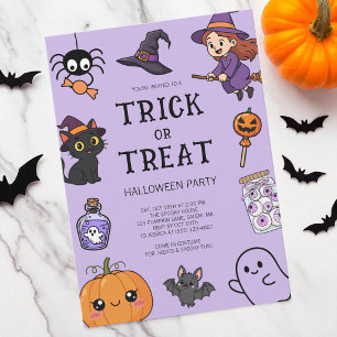 Invitation Fête d'Halloween tenue de fête pour enfants mignon