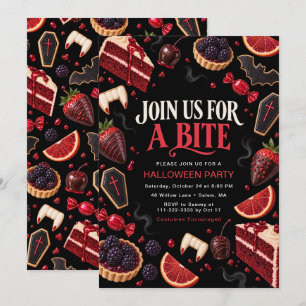 Invitation Fête d'Halloween Vampire