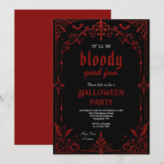 Invitation Fête d'Halloween Vampire Gothique