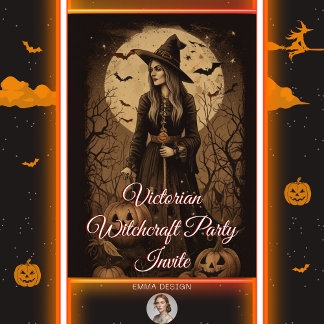 Invitation Fête d'Halloween Victorale vintage