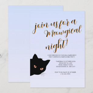 Invitation Fête d'Halloween violet, orange et noir