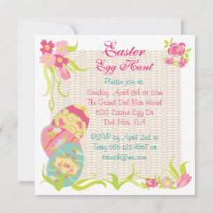 Invitation Fête d'invitation à la chasse aux oeufs de Pâques