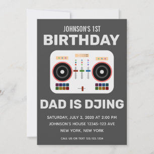 Invitation Fête DJ pour le 1er anniversaire Charbon