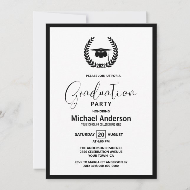 Invitation Fête d'obtention de diplômes de couronnes et de ca (Devant)