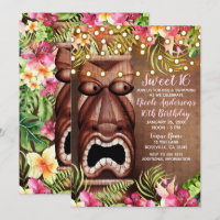Fête Douce 16 d'été Luau Tiki Hawaïen en Bois