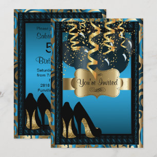 Invitation Fête du 00e anniversaire   Leopard de talons hauts