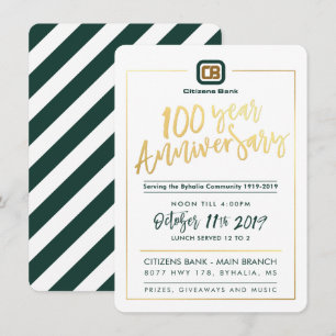 Invitation FÊTE DU 100E ANNIVERSAIRE PERSONNALISÉ - Citizens 