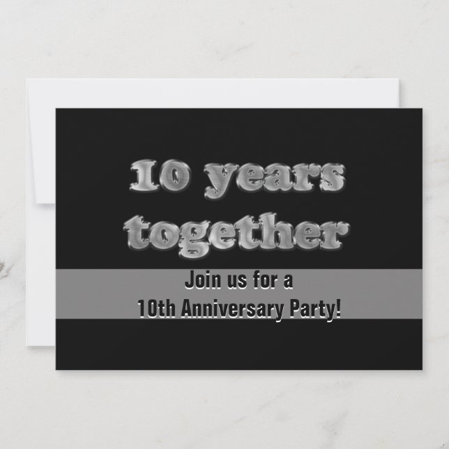 Invitation Fête du 10e anniversaire | 10 ans ensemble (Devant)