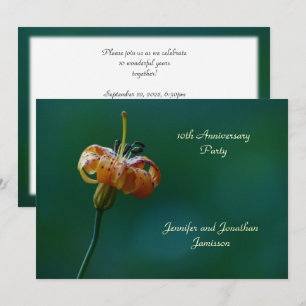 Invitation Fête du 10e anniversaire Lys jaunes Floral