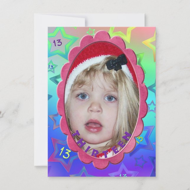 Invitation Fête du 13e anniversaire (Devant)