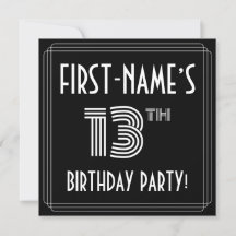 Fête du 13ème anniversaire : Art Déco Style avec N