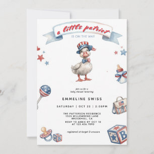 Invitation Fête du 14 juillet Bébé petite patriote Shower