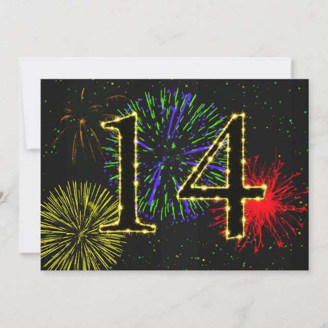 Invitation Fête du 14e anniversaire invitez (Devant)