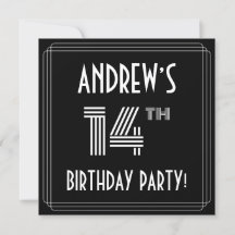 Fête du 14e anniversaire : Style Art Déco avec nom