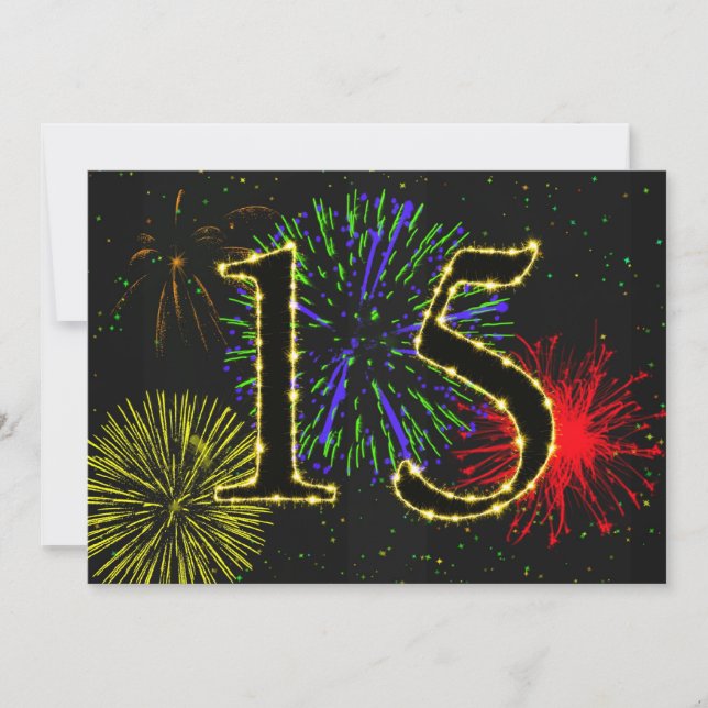 Invitation Fête du 15e anniversaire invitez (Devant)