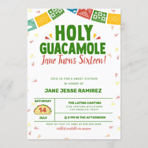 Invitation Fête du 16e anniversaire de la Sainte Guacamole